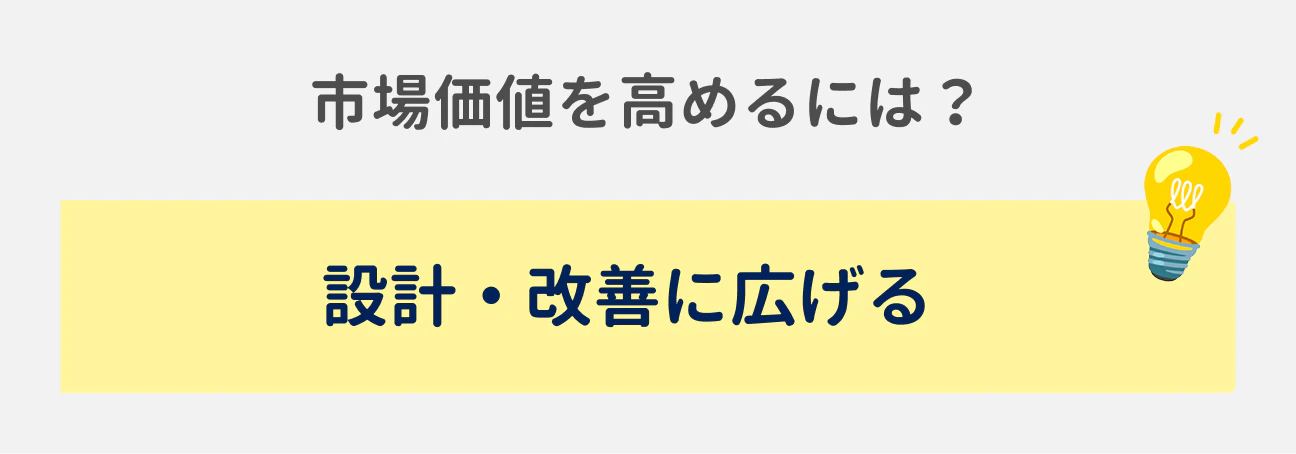 市場価値を高めるには？｜設計・改善に広げる