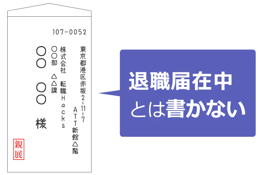 「退職届在中」とは書かないように