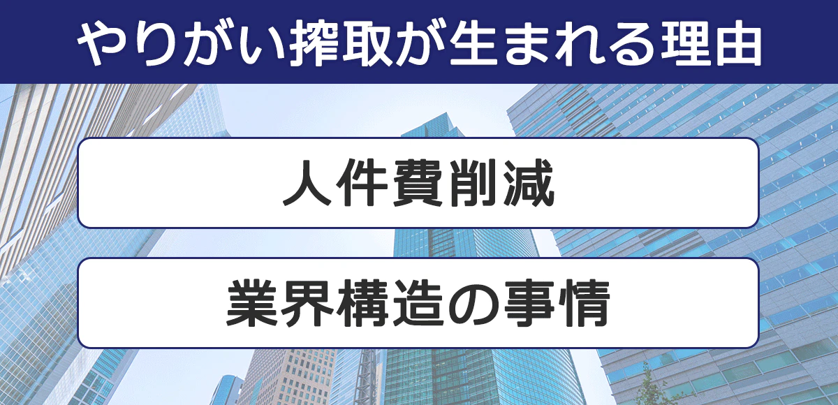 「やりがい搾取が生まれる理由」人件費削減・業界構造の事情