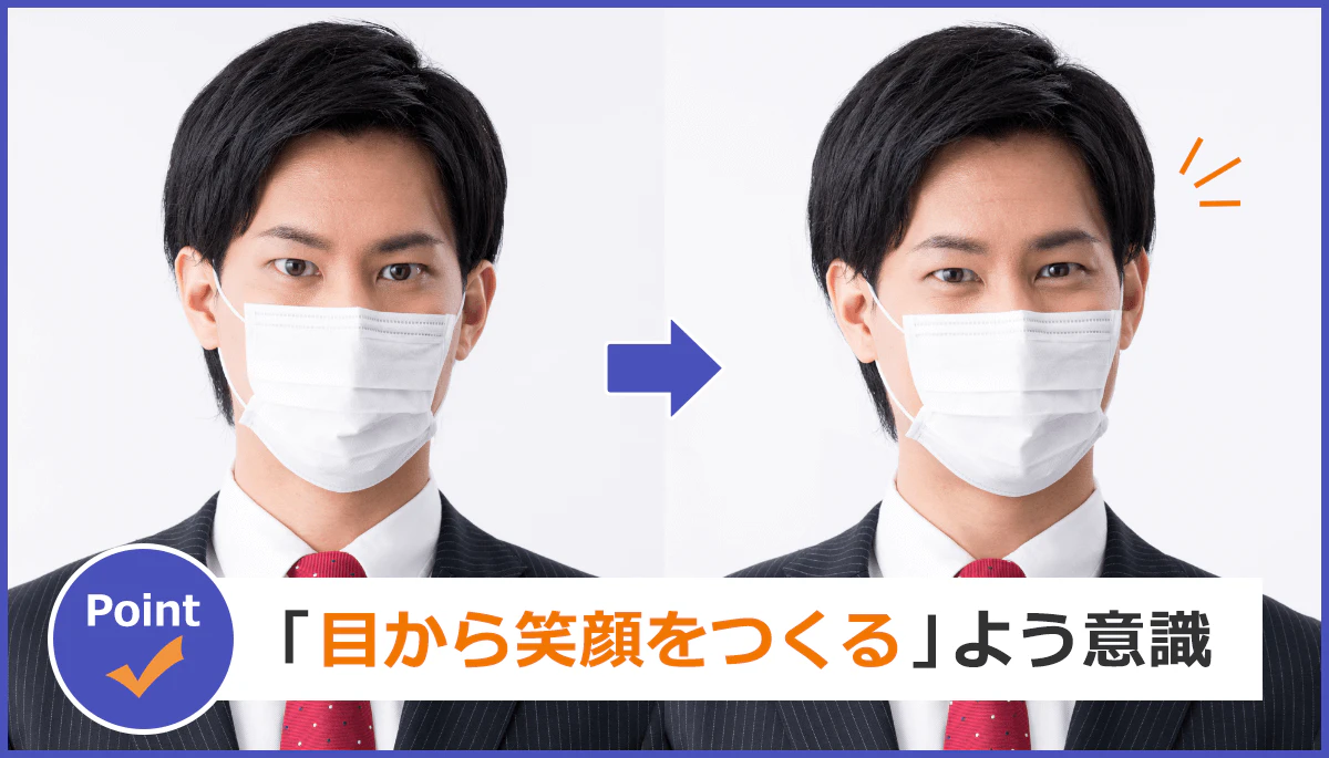【Point 「目から笑顔をつくる」よう意識】