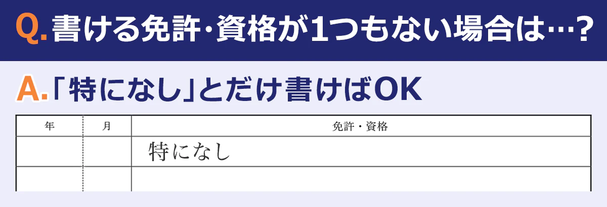 「書ける資格が1つもない」場合はどうする？のQ&A画像