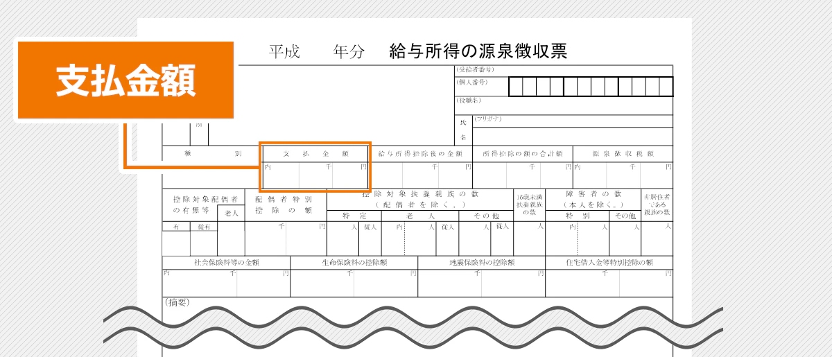 給与所得の源泉徴収票のサンプル