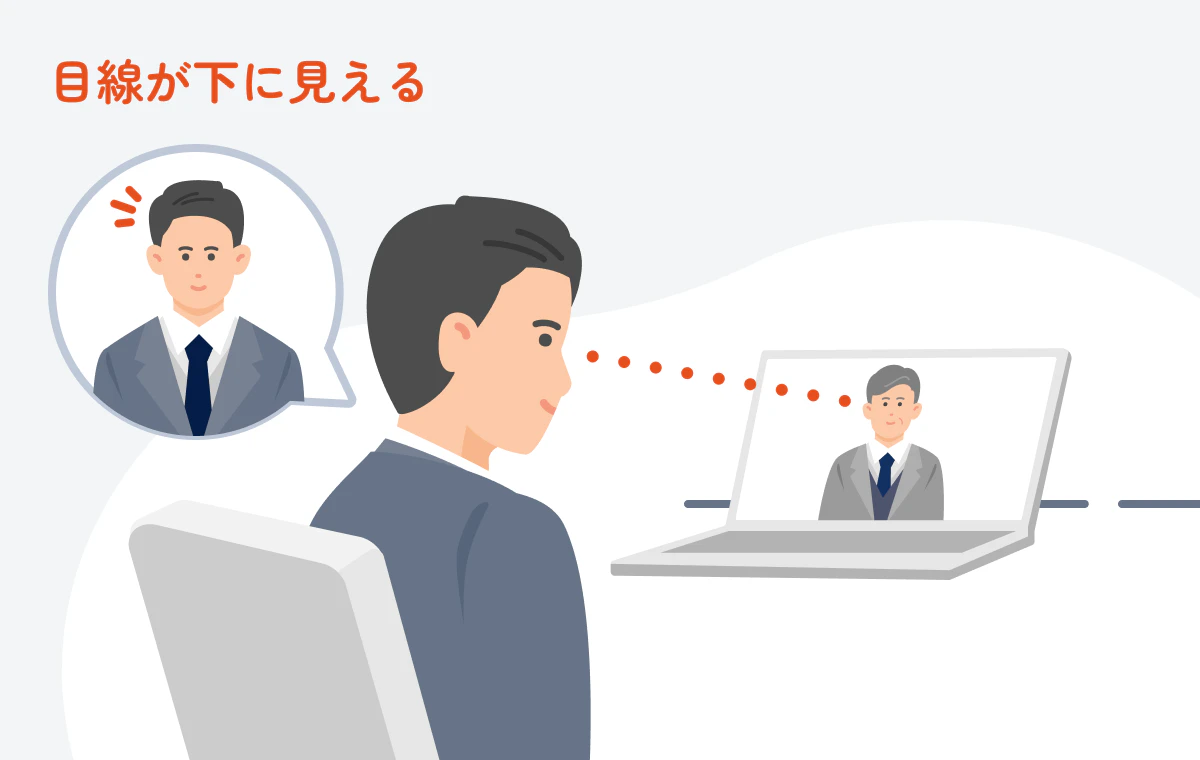 カメラではなく画面を見ているせいか、目が合わなかったイラスト