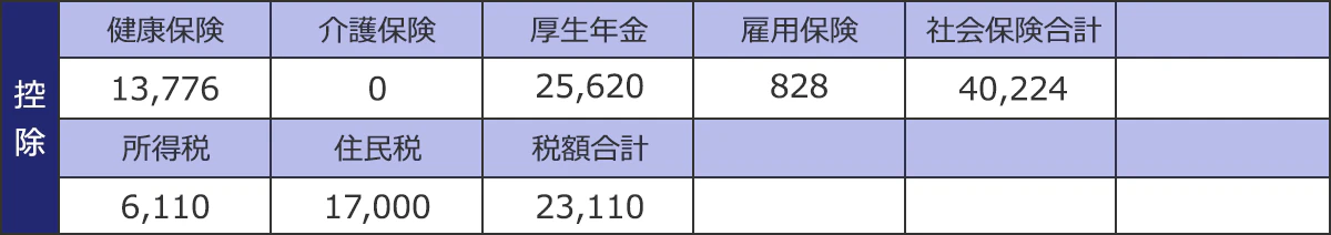 給与明細見本 控除