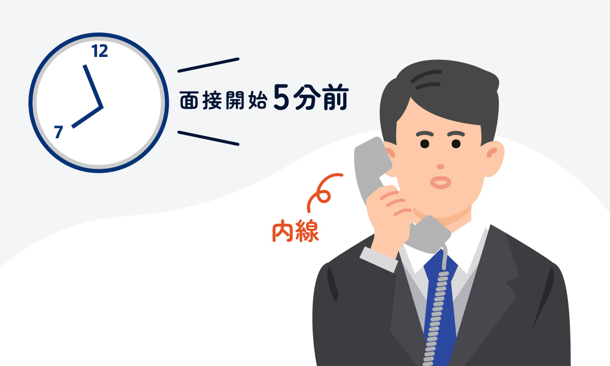 【受付は5分前例】5分前に内線をかける