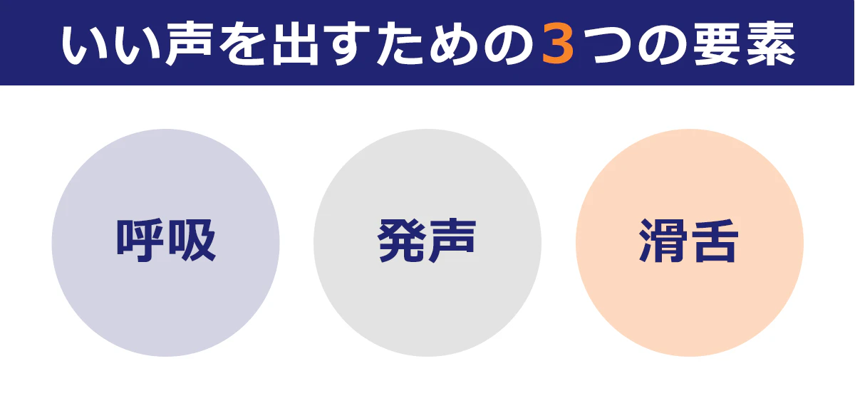 いい声を出すための3つの要素。呼吸・発声・滑舌